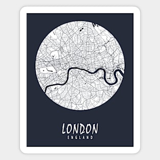 London, England City Map - Full Moon Magnet